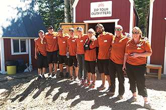 All with the program: Zip Tour Outfitters staff at Vail's Canyons Resort, Utah.