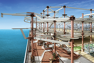 Ropes course rendering of the Norwegian Escape.