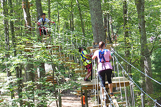 One of the five treetop courses at Aerial Adventure. 