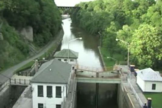 Location of new zip line attraction across the Erie Canal.